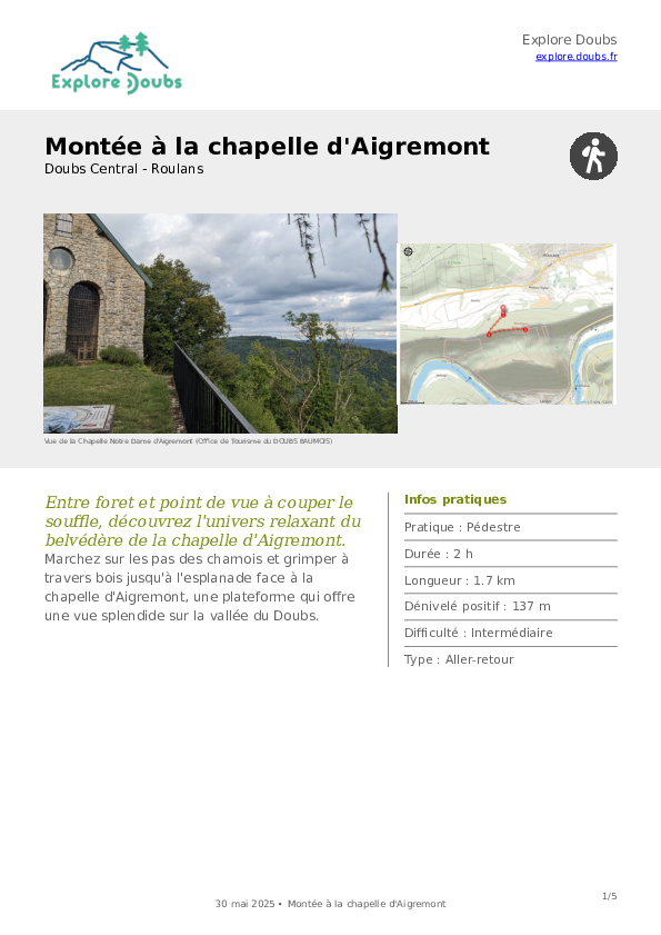 montee a la chapelle daigremont