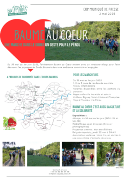 Communiqué de presse - Marche solidaire Baume au Coeur - 2 Mai 2025